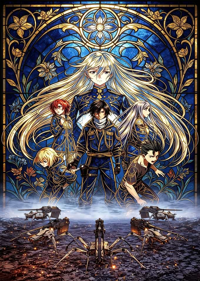 86 Eighty-Six Anime Stained Glass Poster