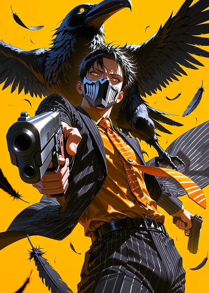 Anime Assassin with Raven