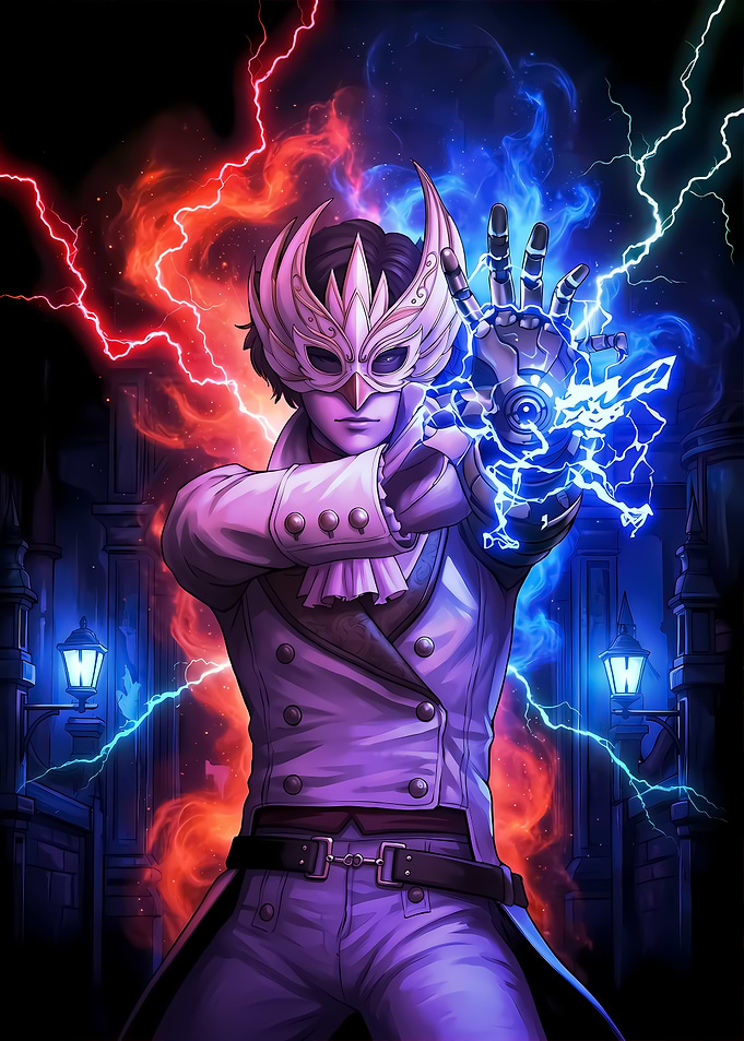 Masked Character with Electric Powers