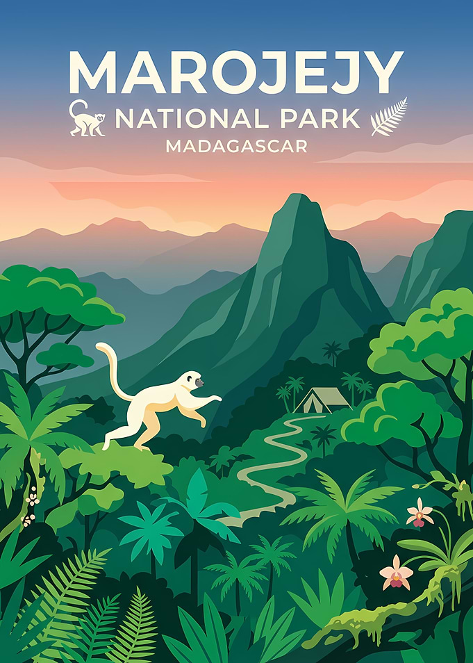 Marojejy National Park Madagascar Travel Poster