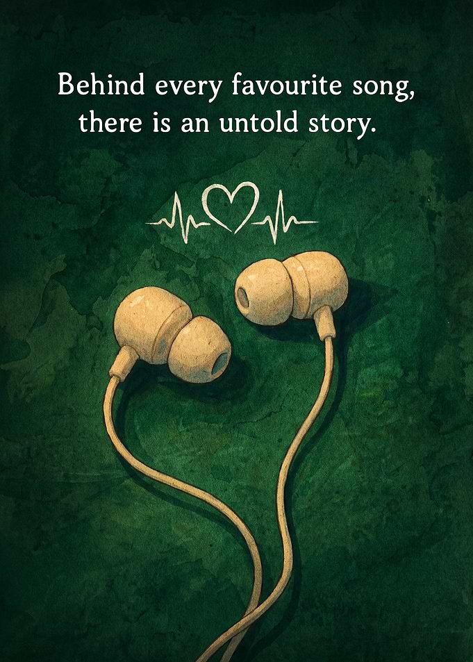 Music Untold Story Earphones Poster