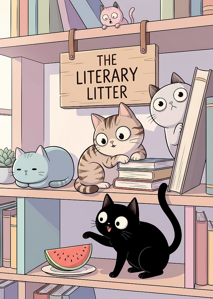 The Literary Litter Cats Illustration
