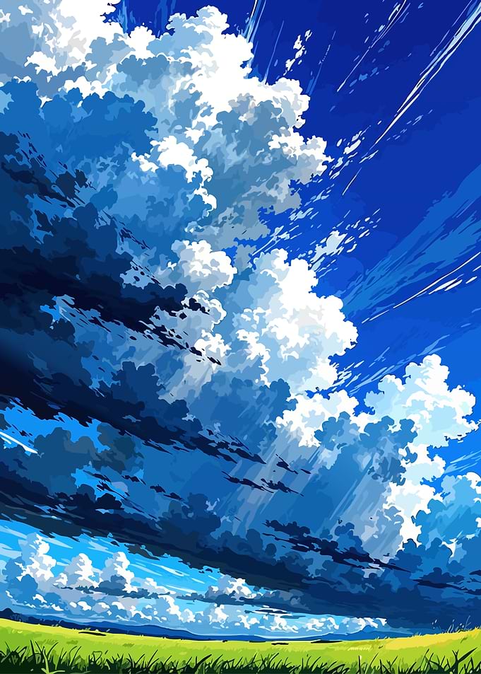 Vibrant Anime Style Summer Sky