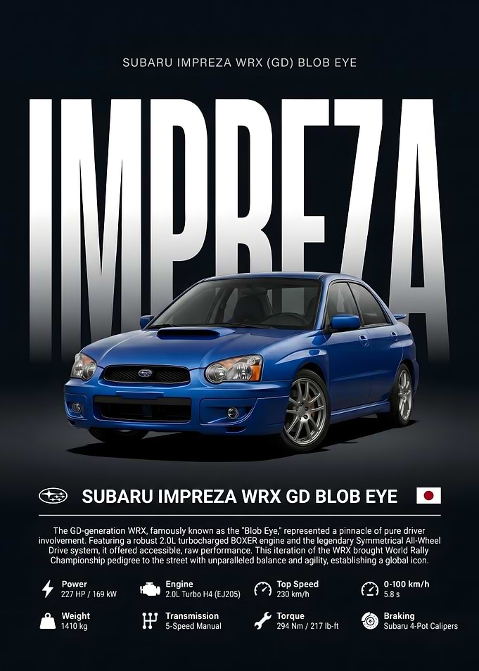 Subaru Impreza WRX Blob Eye Poster