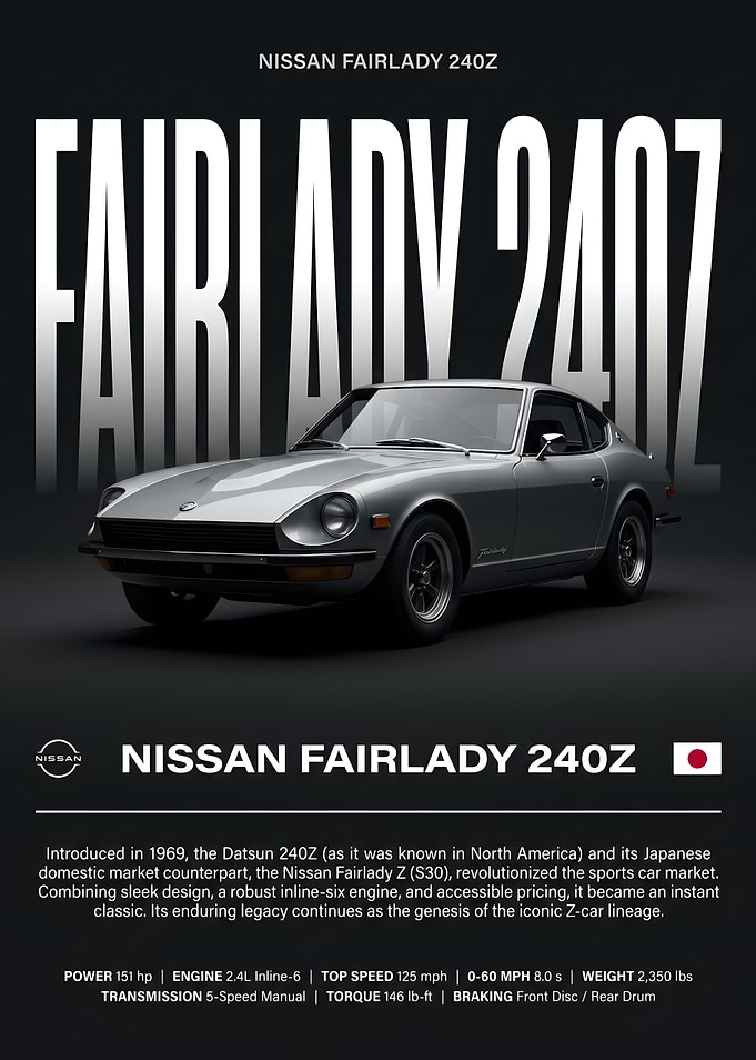 Nissan Fairlady 240Z Automotive Poster