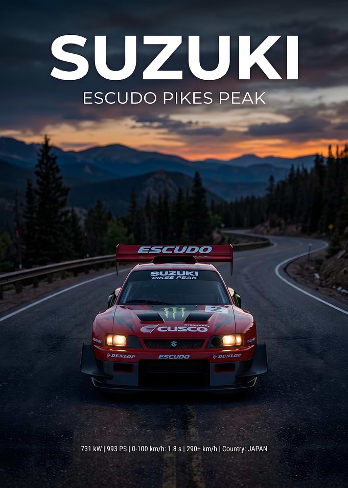 Suzuki Escudo Pikes Peak Racing Poster