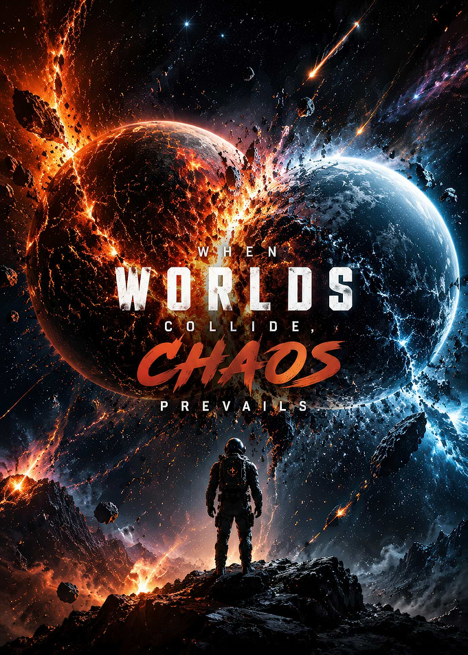 When Worlds Collide Space Poster