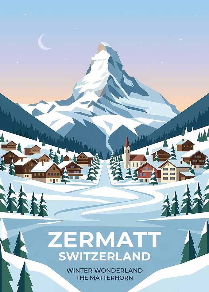 Zermatt Switzerland Matterhorn Travel Poster
