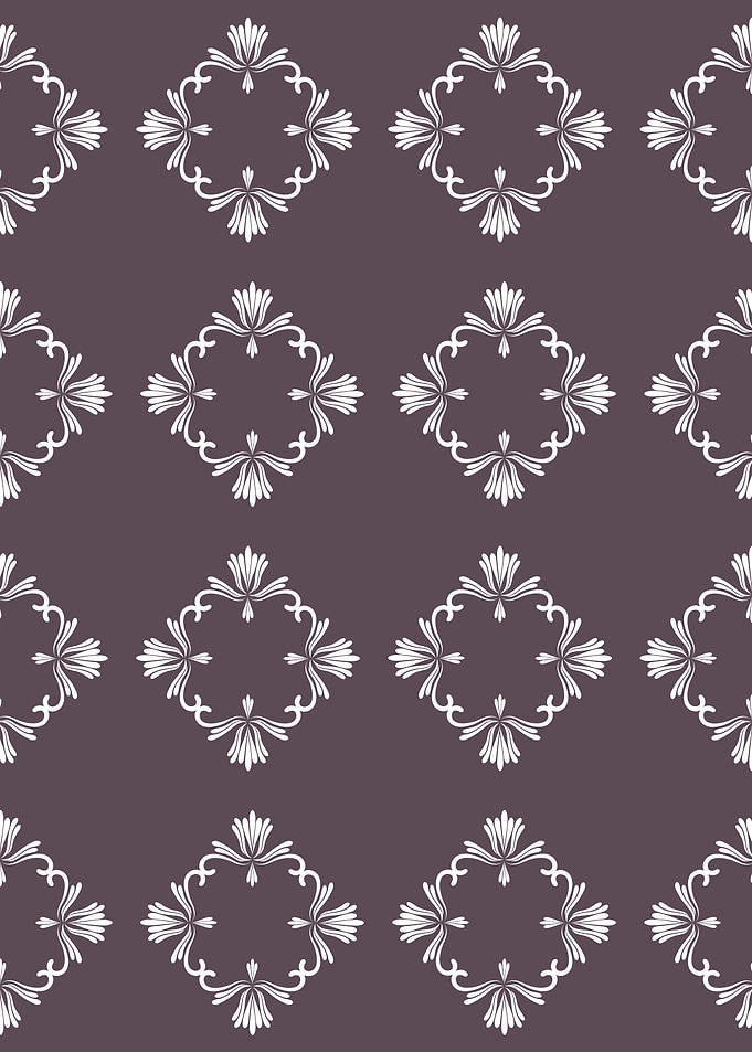 Ornamental Flourish Tile Deep Purple