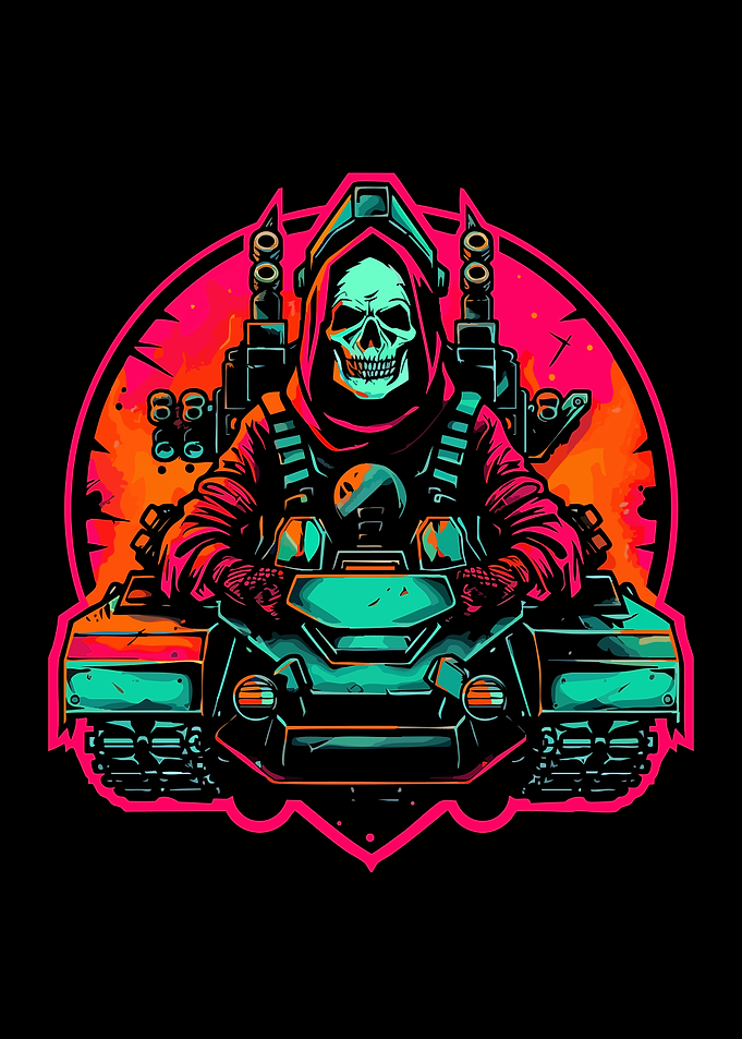 Skull Tank Commander Digital Illustration