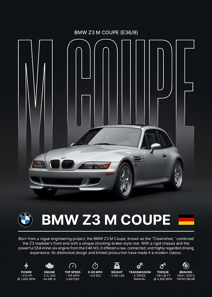 BMW Z3 M Coupe Poster