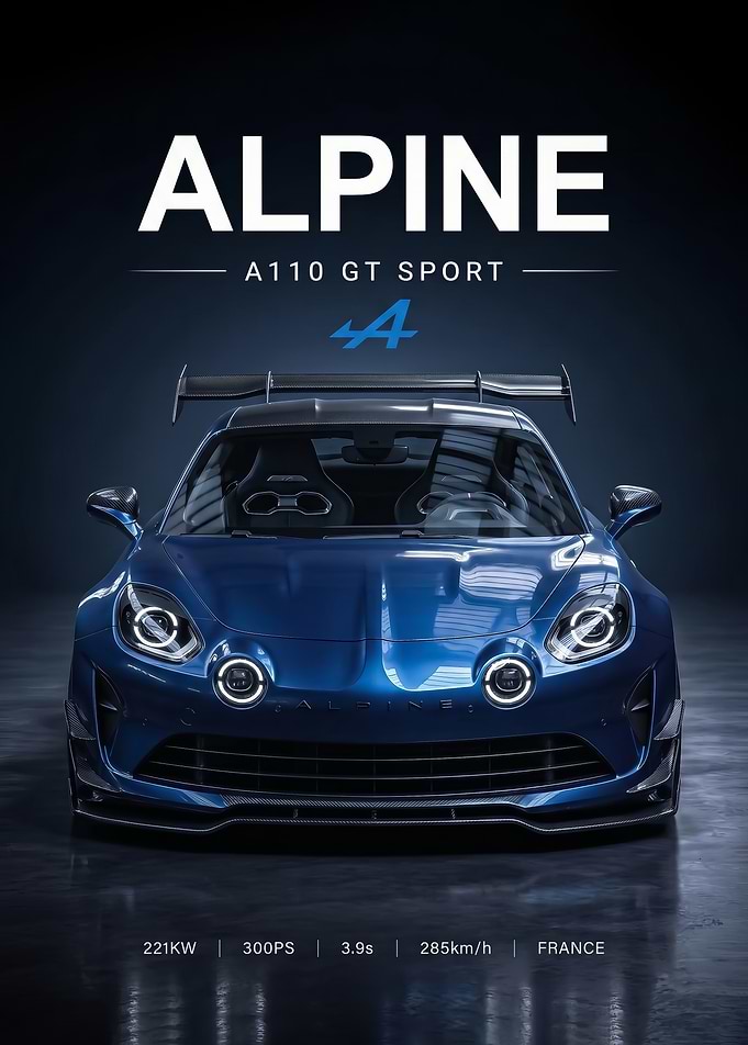 sleek Alpine A110 GT Sport Poster