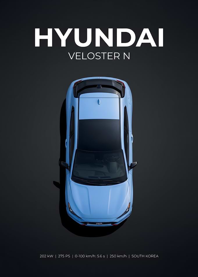 Hyundai Veloster N Top View Poster