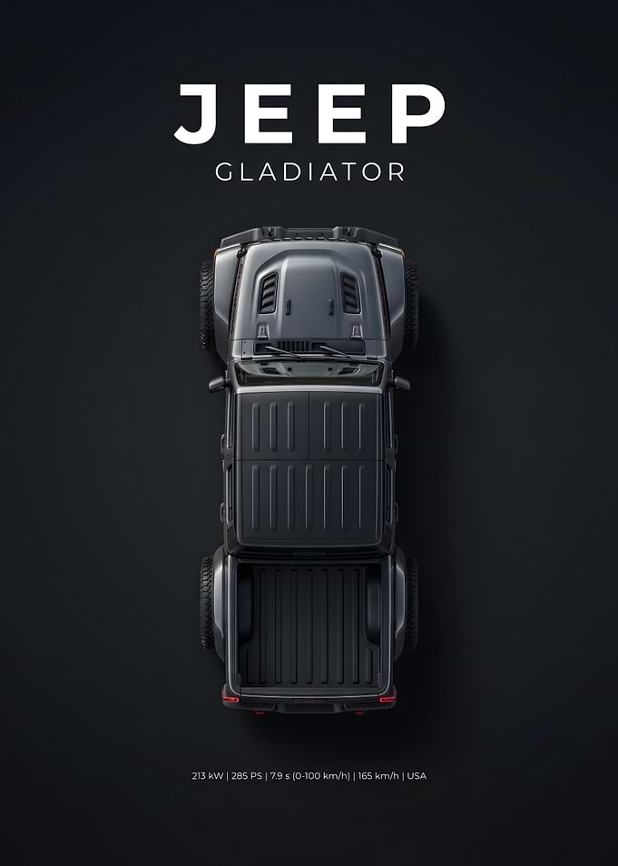 Jeep Gladiator Top View Poster