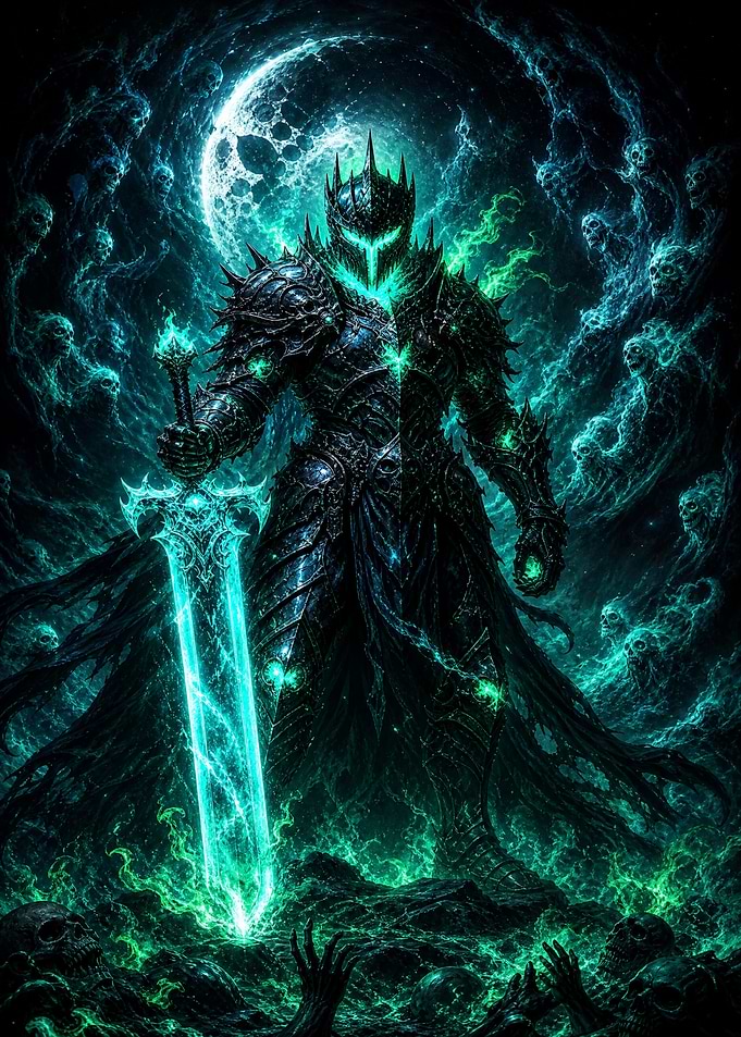 Spectral Knight with Glowing Sword