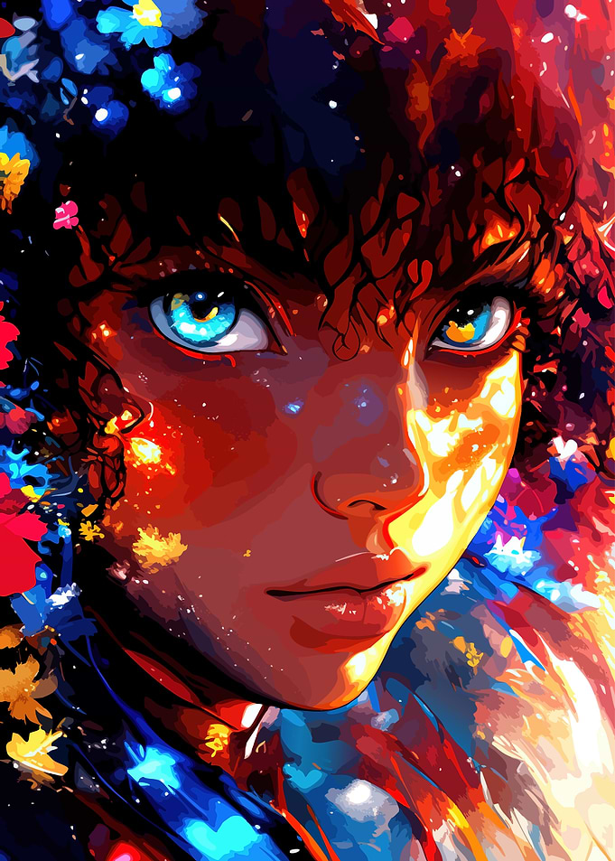 Vibrant Abstract Portrait of a Girl