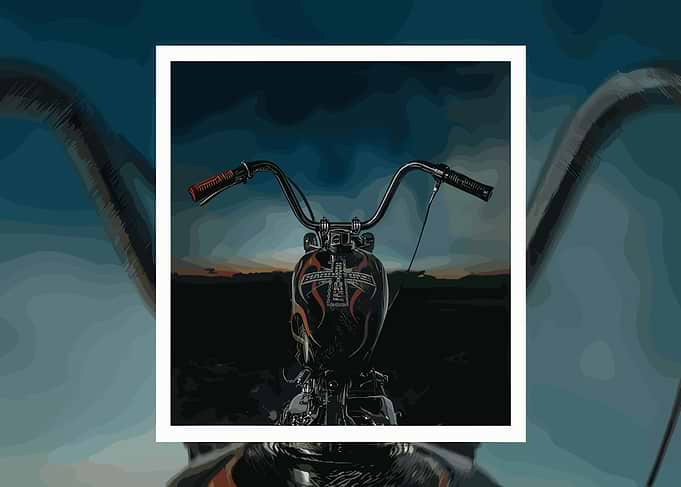 Motorcycle Handlebars and Fuel Tank