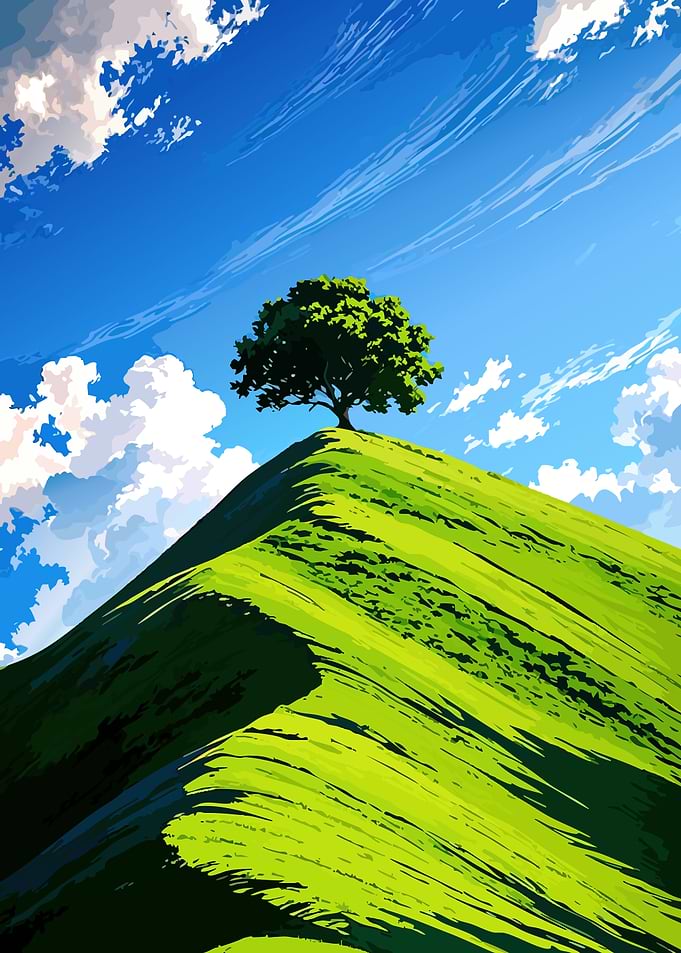 Lone Tree on Grassy Hill