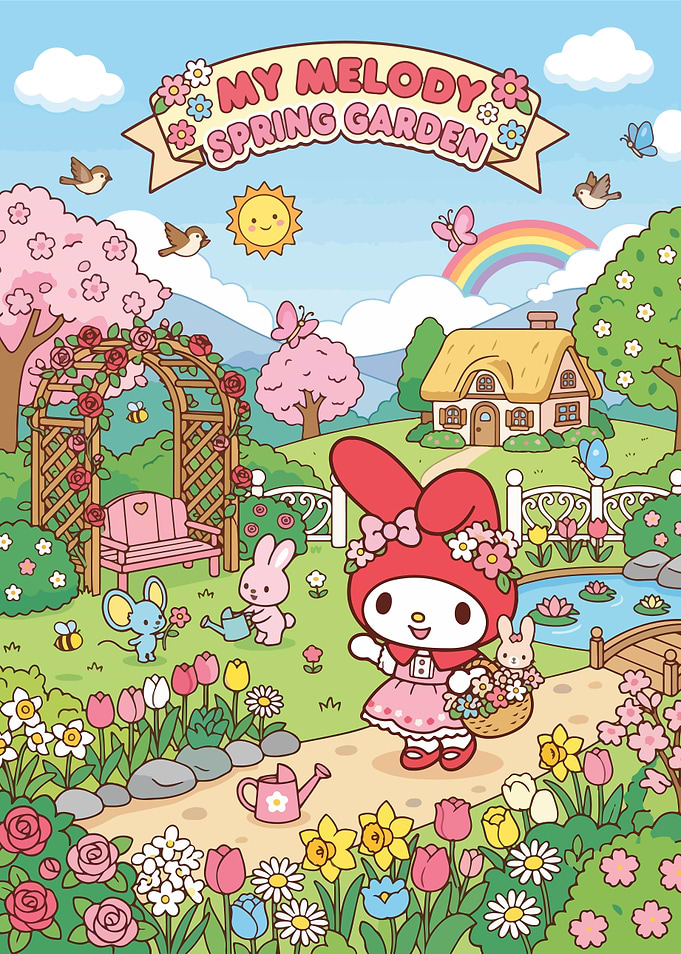 My Melody Spring Garden Illustration