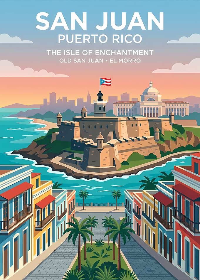 San Juan Puerto Rico Travel Poster
