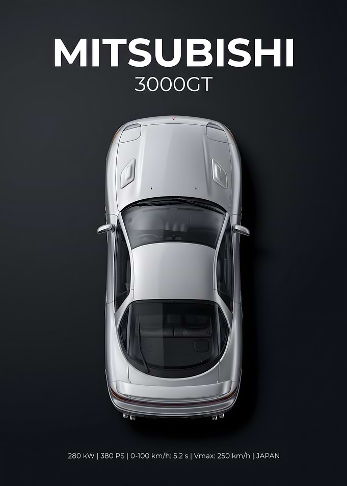 Mitsubishi 3000GT Top View Poster
