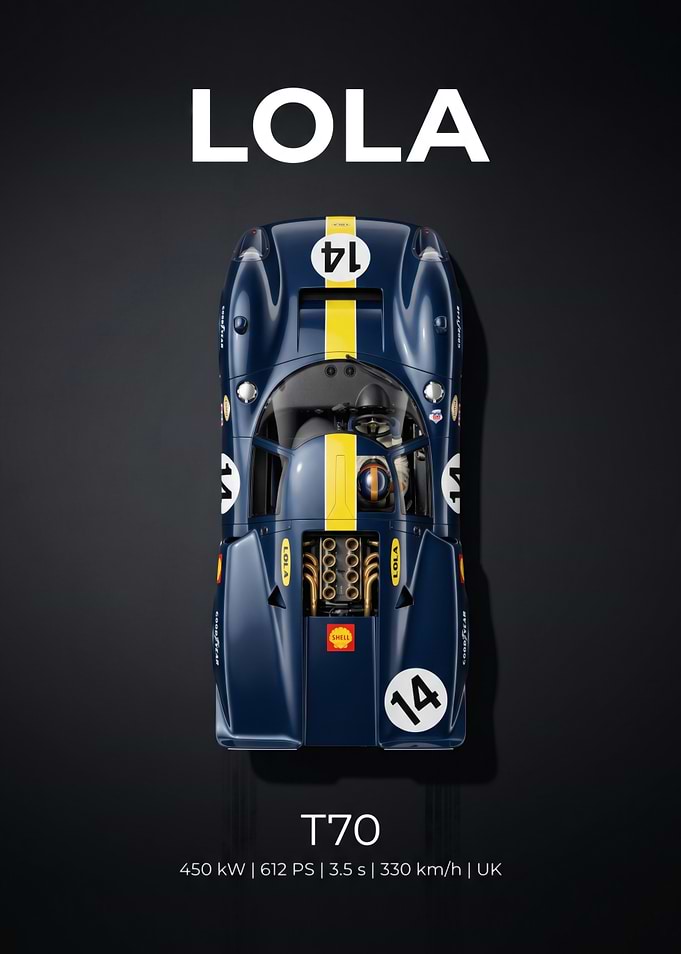 Lola T70 Racing Car Poster