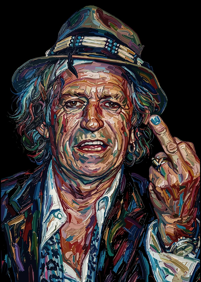 Keith Richards Portrait Painting