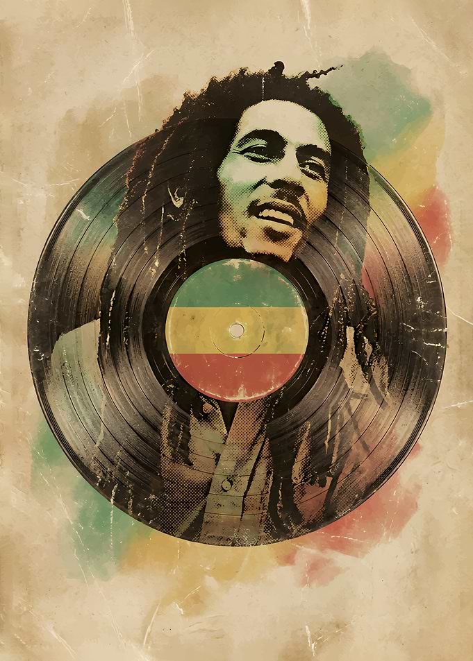 Bob Marley Vinyl Record Art