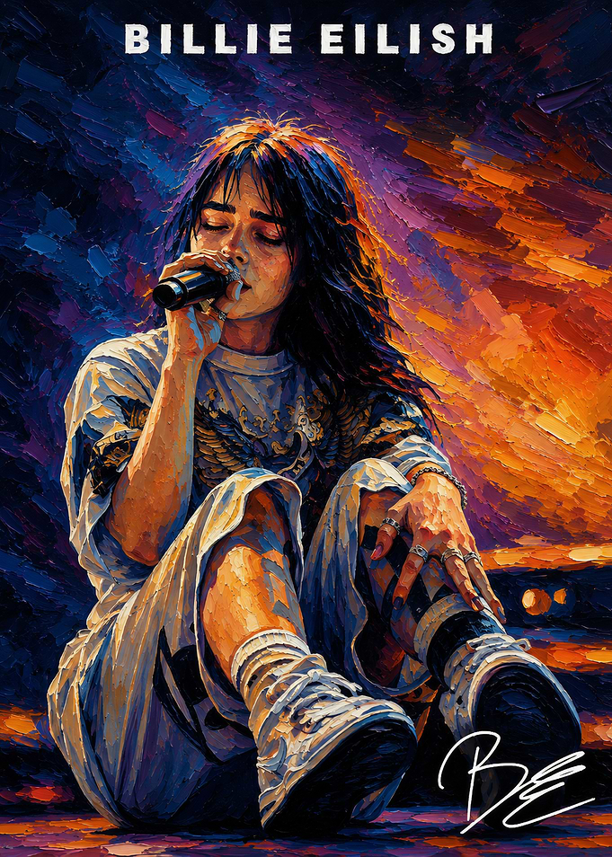 Billie Eilish Oil Painting Style Portrait