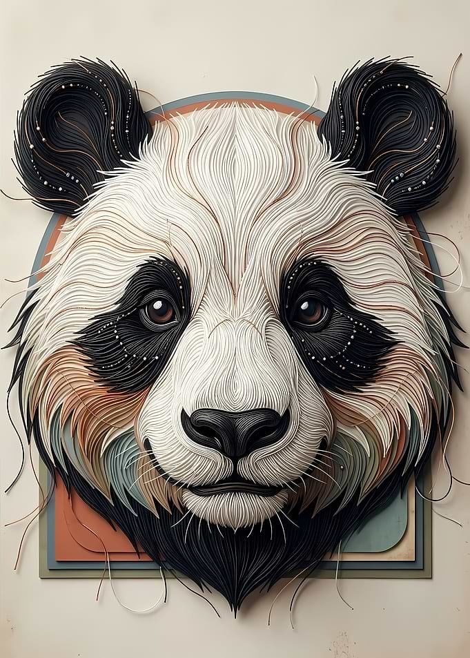 Paper Panda Portrait