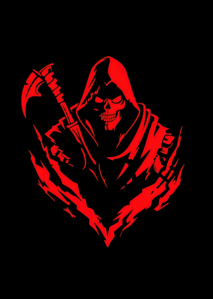 Red Grim Reaper Skull Logo