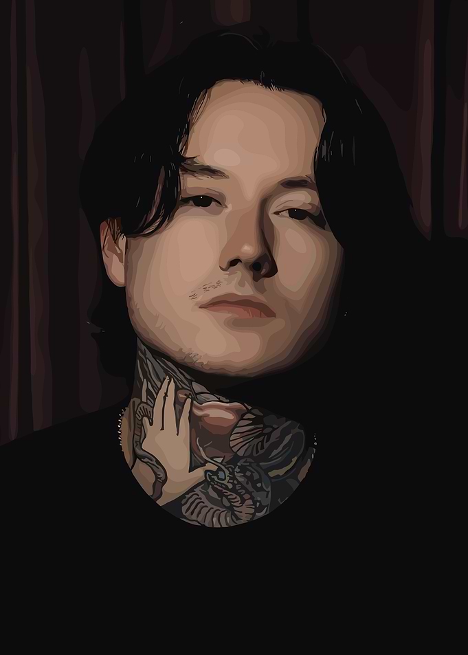 Portrait of a Tattooed Young Man