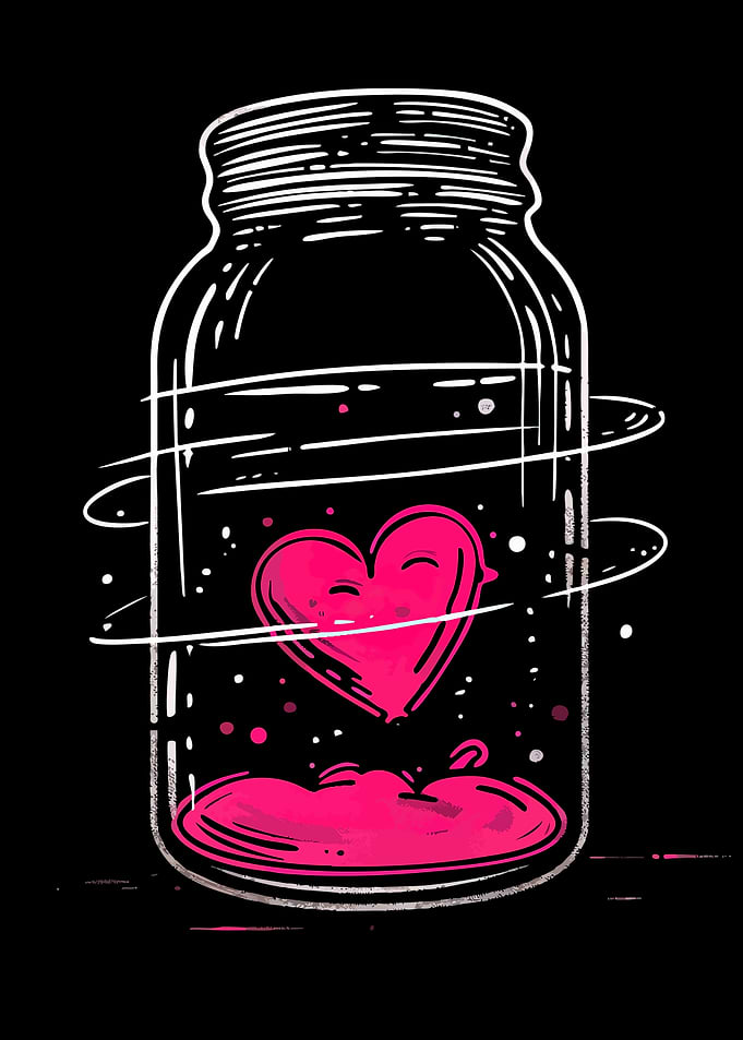 Heart Floating in a Glass Jar