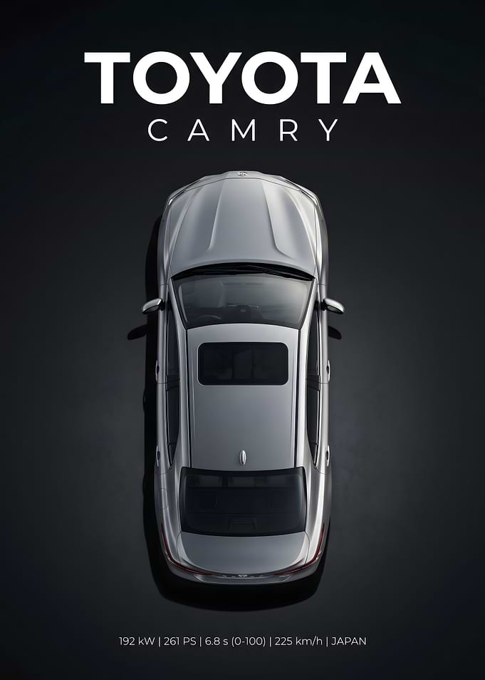 Toyota Camry Top View Poster