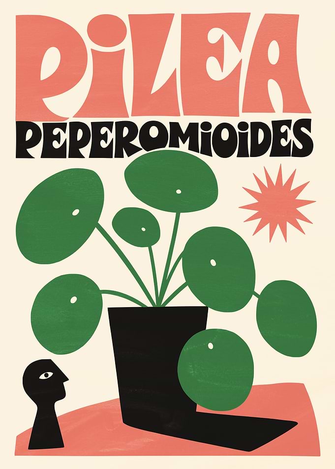 Pilea Peperomioides Botanical Art Print