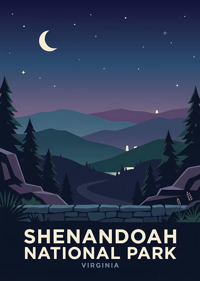 Shenandoah National Park Night Poster