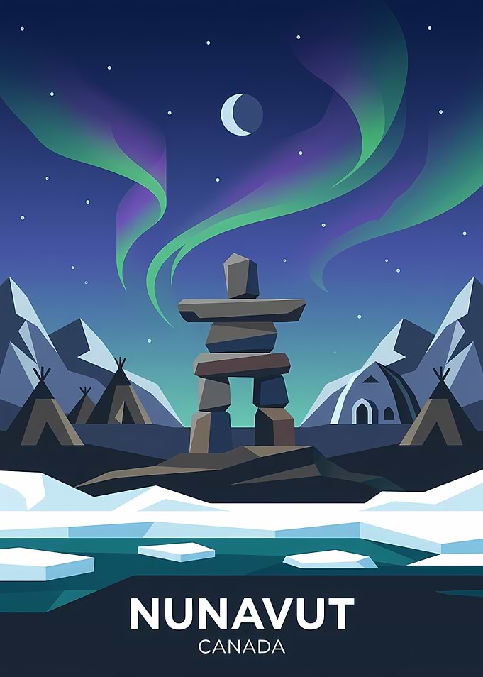 Nunavut Canada Travel Poster