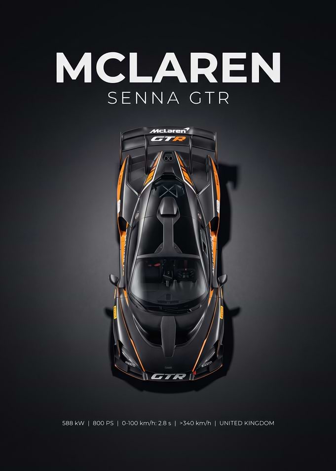 McLaren Senna GTR Top View Poster