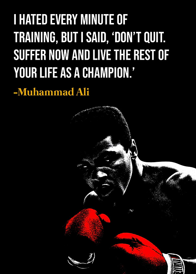 Muhammad Ali Inspirational Boxing Quote Poster