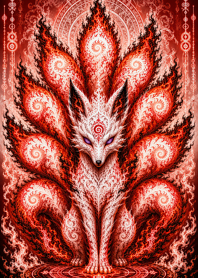 Nine-Tailed Kitsune Fractal Art