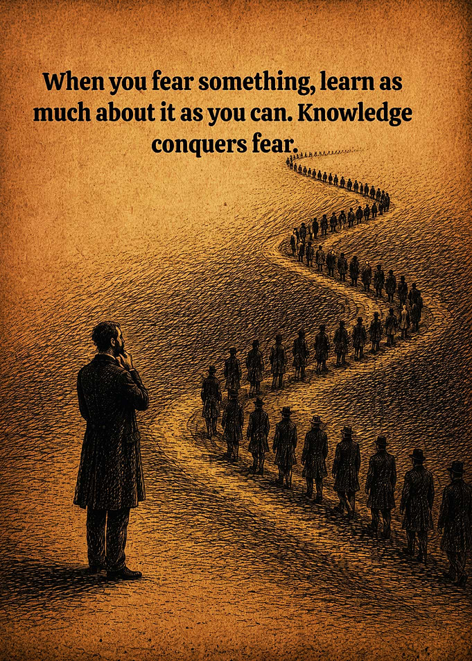 Knowledge Conquers Fear Inspirational Poster