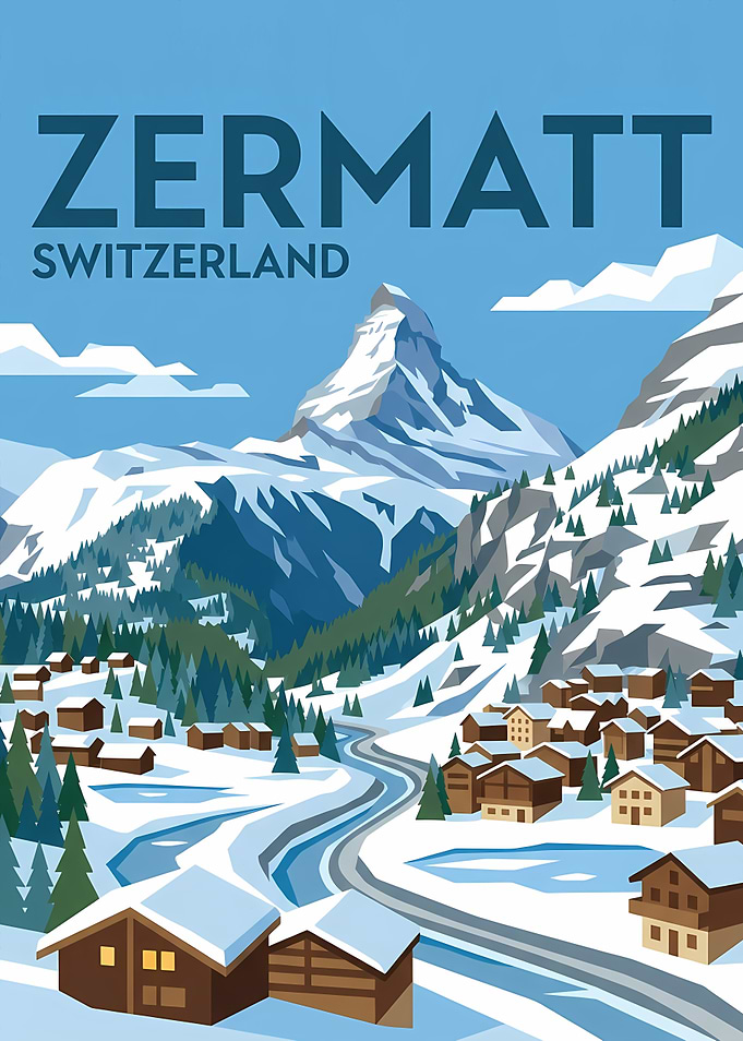 Zermatt Switzerland Travel Poster