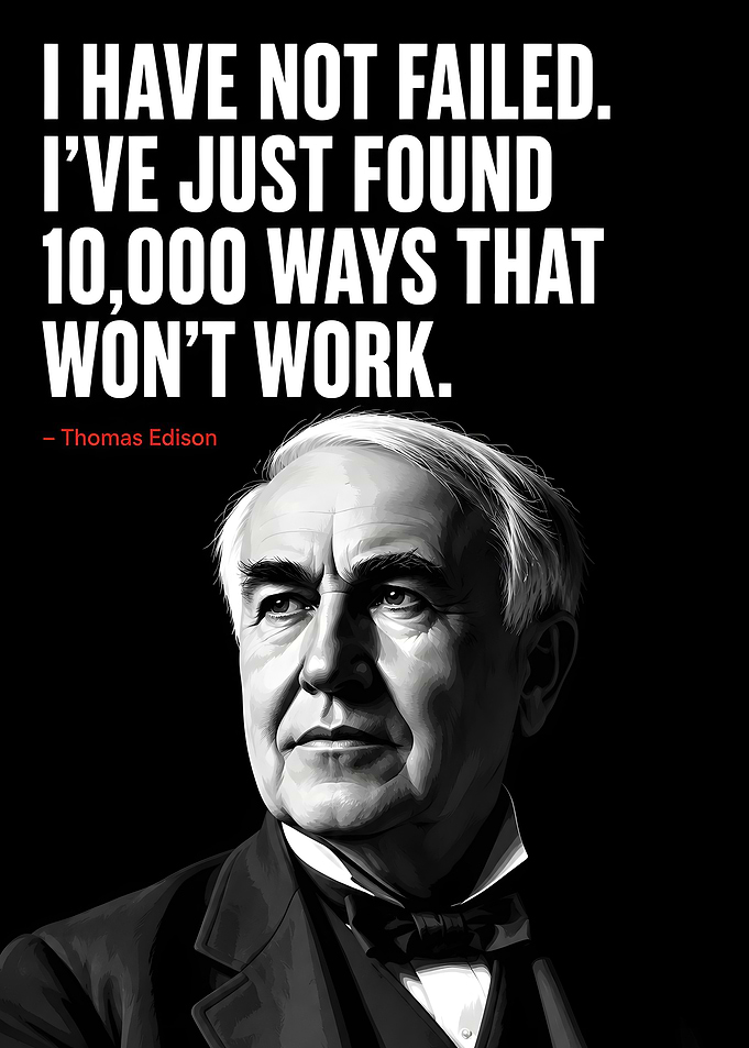 Thomas Edison Inspirational Quote Poster