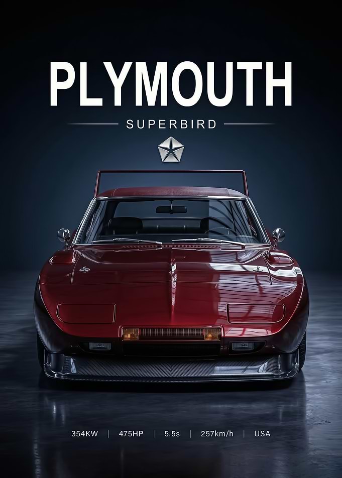 muscle sleek Plymouth Superbird Automotive Poster