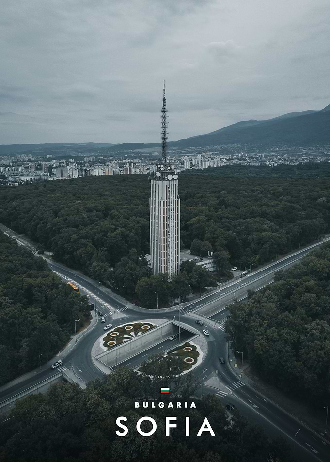 Sofia TV Tower and Roundabout