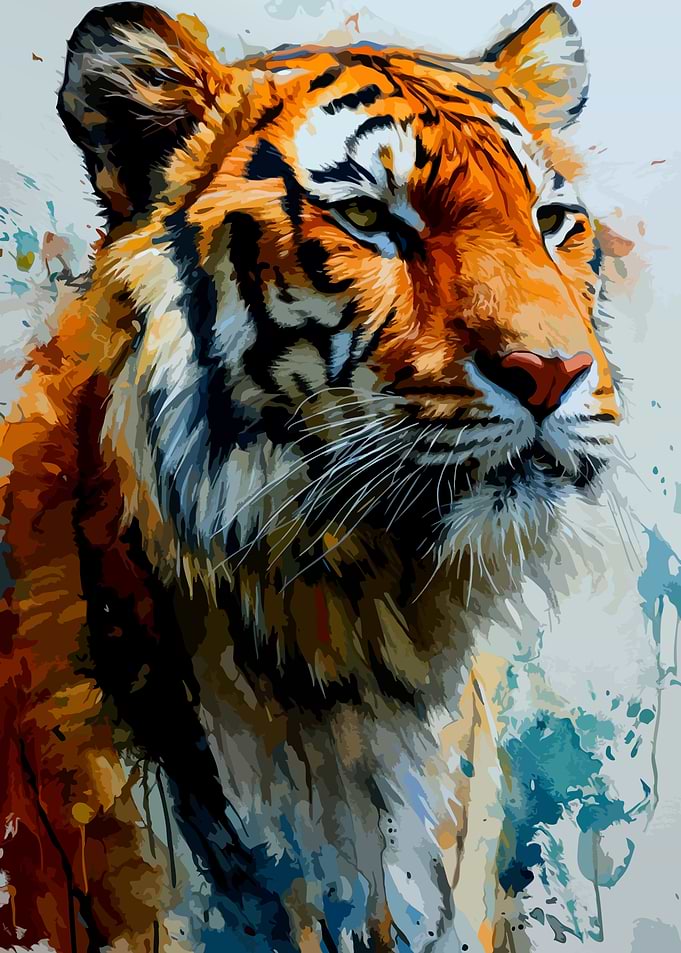 Watercolor Tiger Portrait