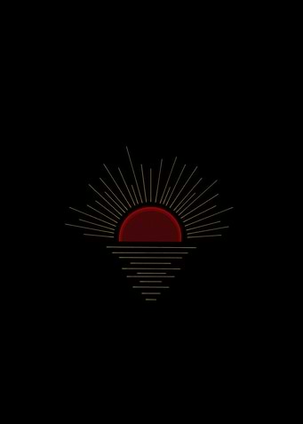 Minimalist Red Gold Sunrise