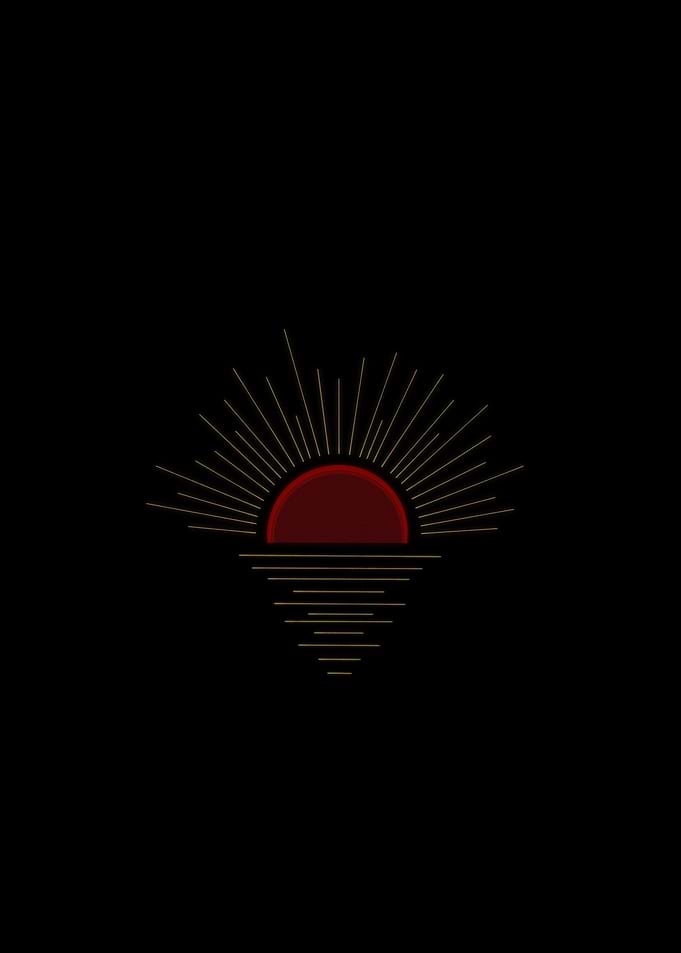 Minimalist Red Gold Sunrise