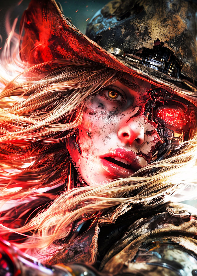 Cyborg Cowgirl Portrait