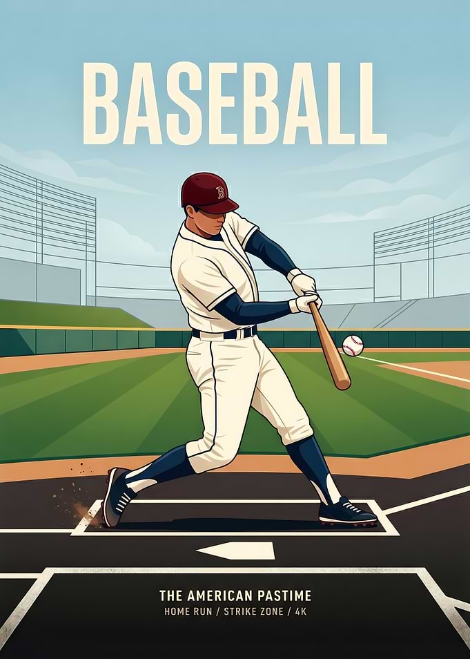Vintage Style Baseball Poster